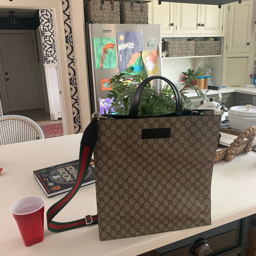 Gucci convertible tote GG coated canvas tall